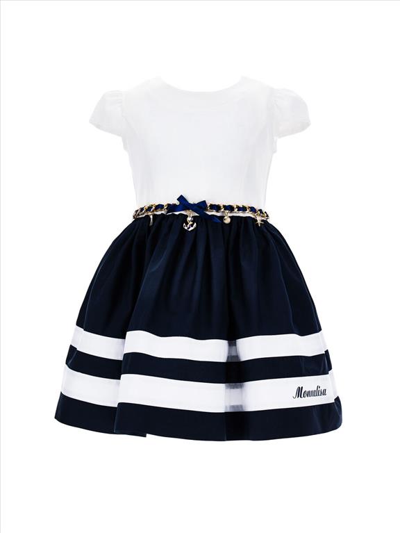 Abito popeline con cintura a catena MONNALISA.