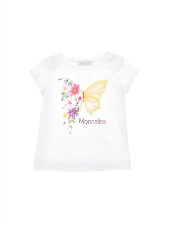 MONNALISA maxi butterfly jersey T-shirt