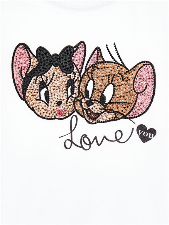 T-shirt strass Jerry e Toots MONNALISA
