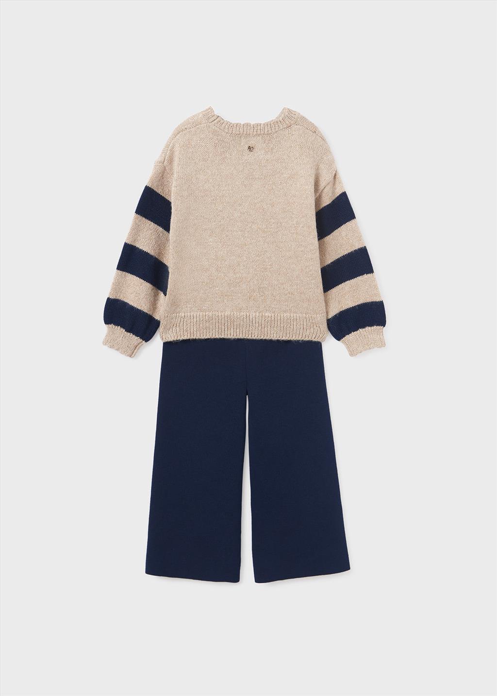 Girls' Striped Tricot Trousers Set