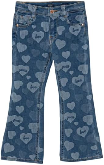 Guess jeans kids vestibilità palazzo con logo cuori all over