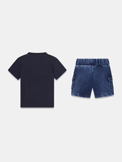 T-SHIRT + KNIT DENIM PANT SET