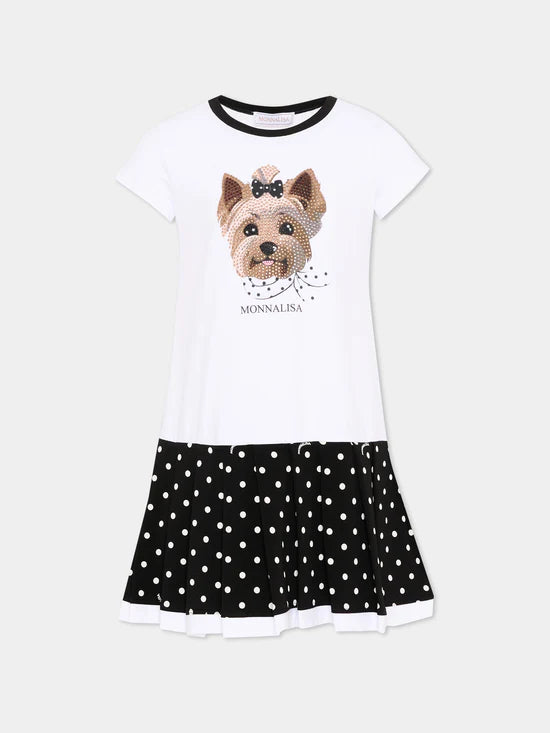 Vestito multicolor per bambina con strass