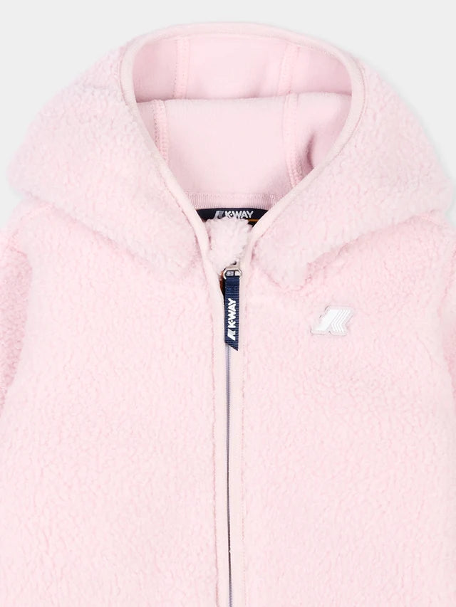 Ecopelliccia rosa Janne Polar per neonata con logo K-Way