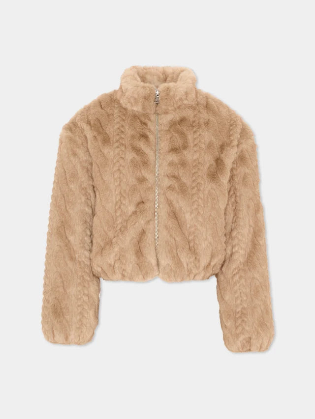 Ecopelliccia beige per bambina Ermanno Scervino