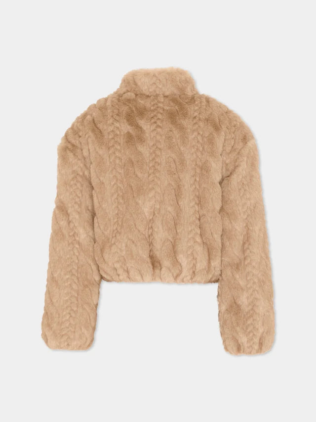 Ecopelliccia beige per bambina Ermanno Scervino