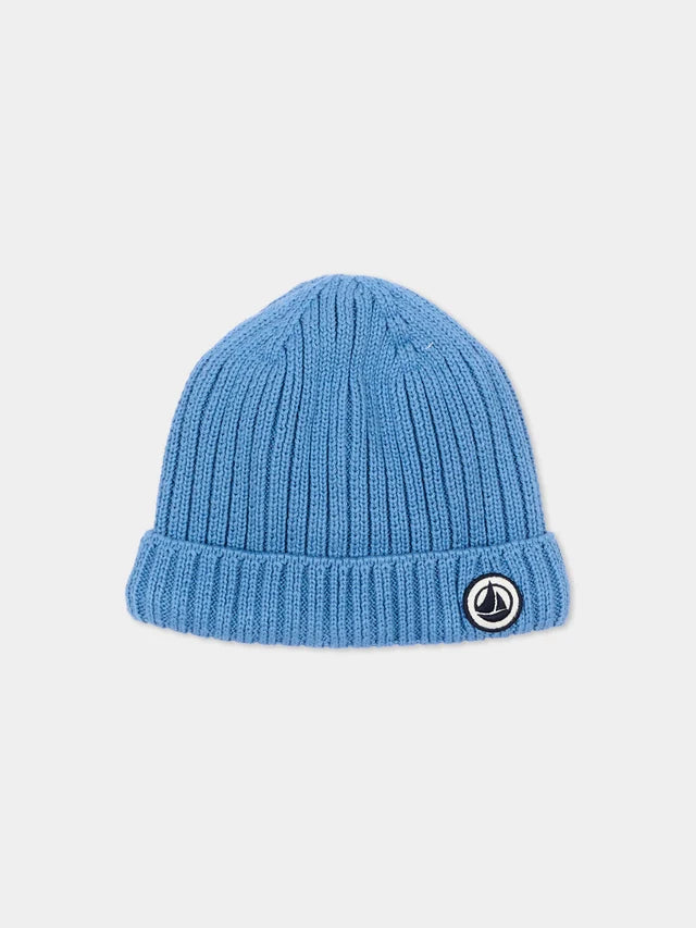 Cuffietta per neonato in cotone con fodera in pile Petit Bateau