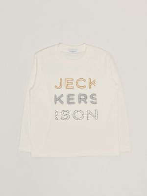 T-shirt bambino Jeckerson in cotone con triplo logo