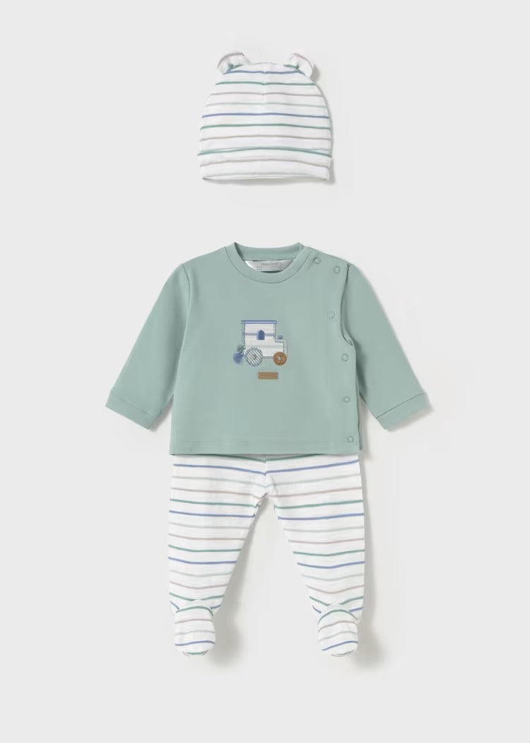 Cotton Two-Piece Sleepsuit with Hat