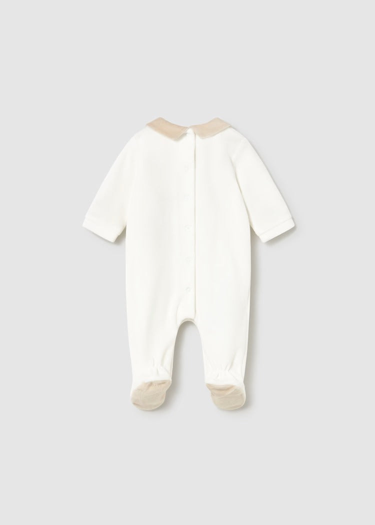 Pigiama ciniglia con colletto neonato