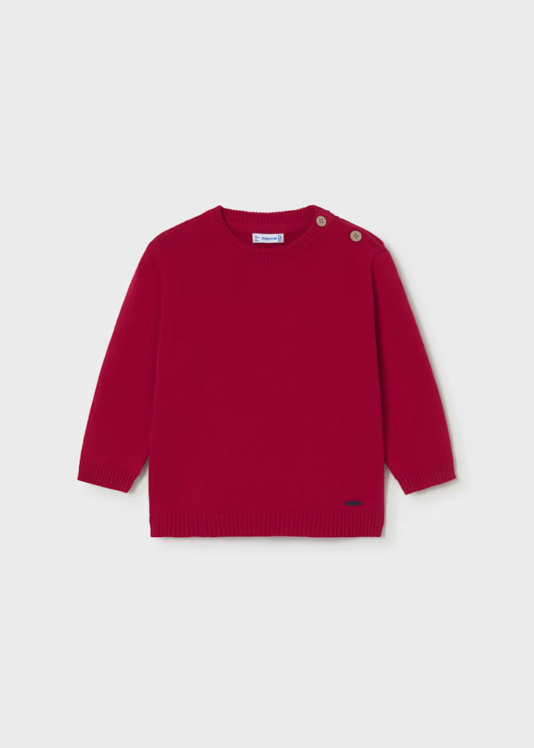 Mayoral baby sweater with shoulder buttons.
