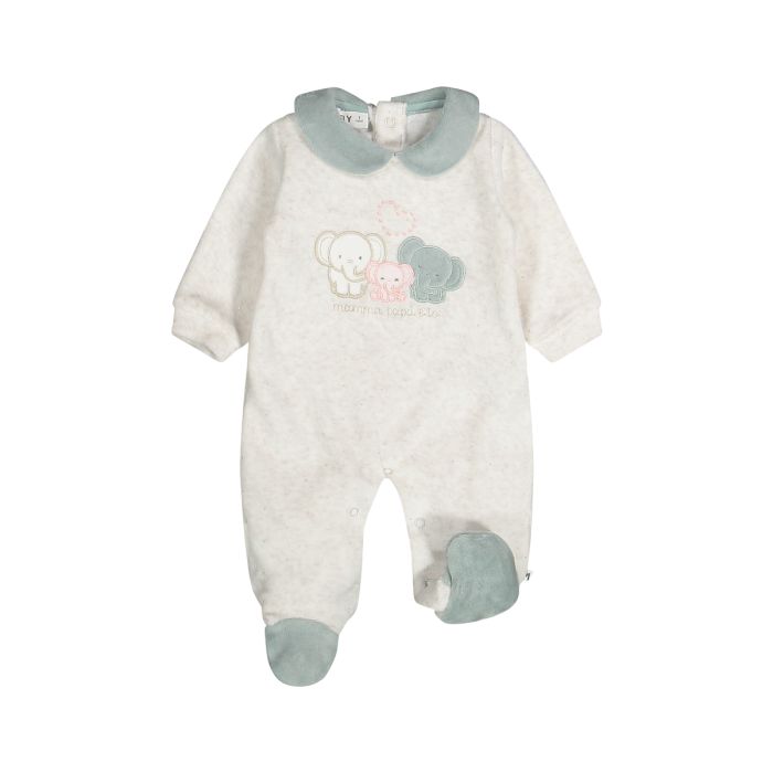 Tutina con piede in ciniglia