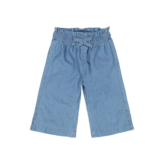 Pantalone lungo in chambray per neonata