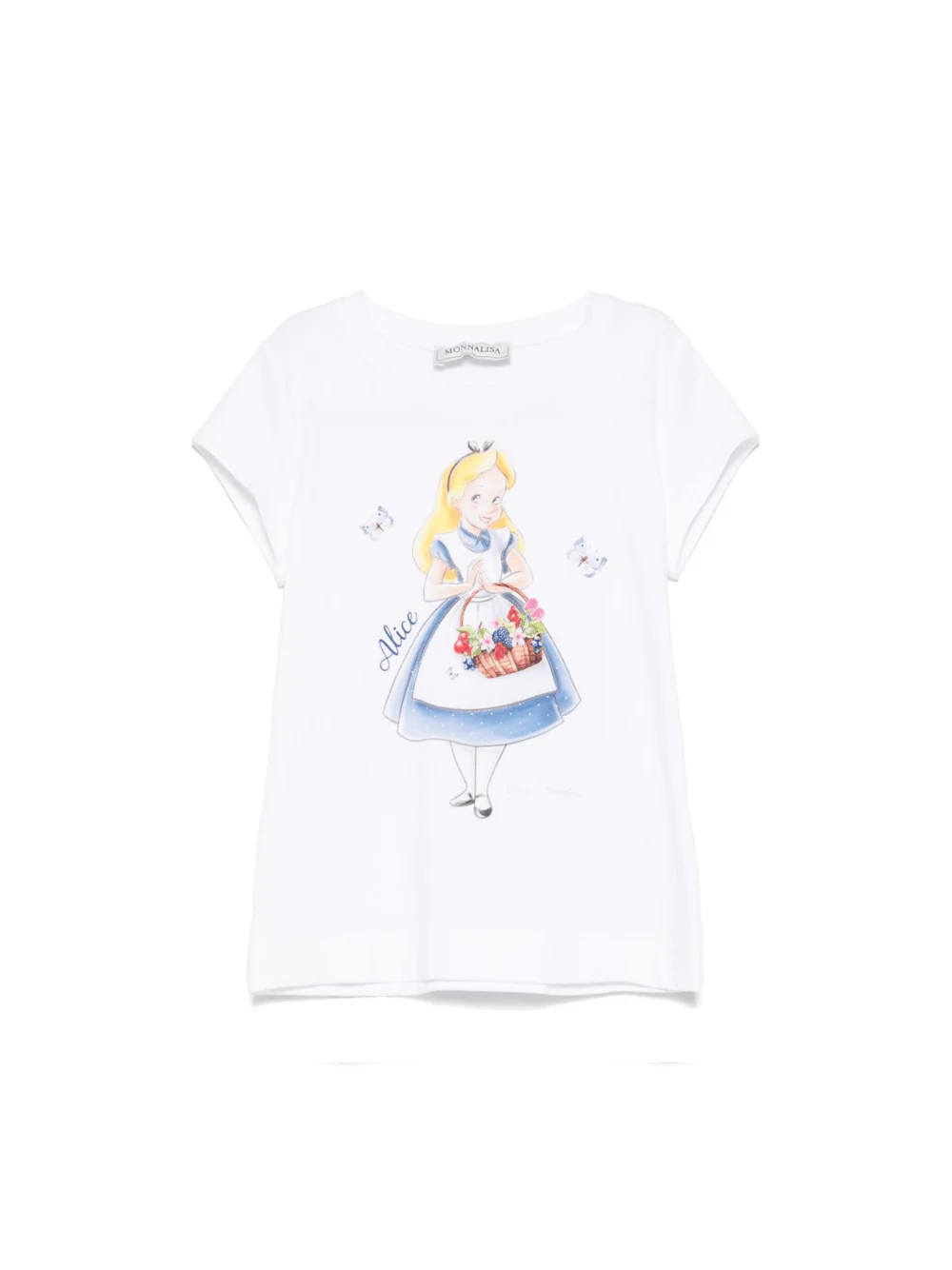 T-shirt per bambina Monnalisa bianco con stampa grafica x Disney