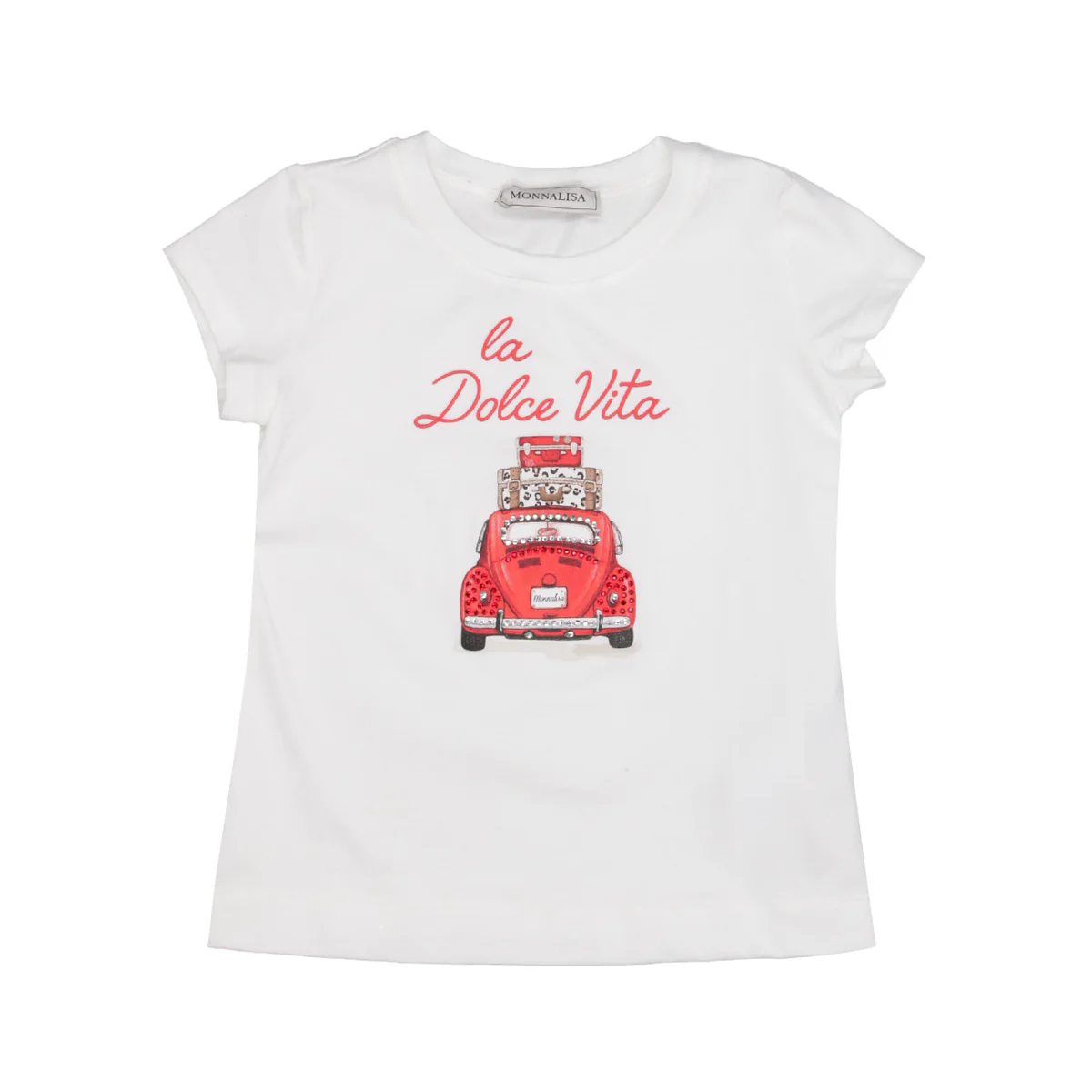 T-shirt per bambina Monnalisa bianco con stampa