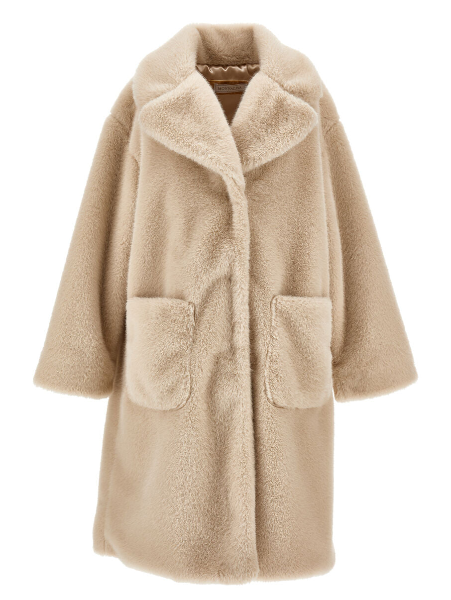 Ecopelliccia beige bambina