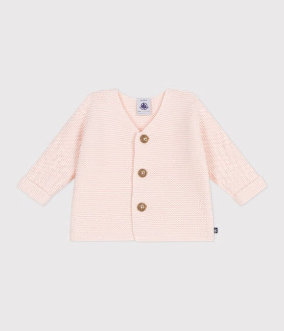 CARDIGAN IN MAGLIA DI COTONE A PUNTO LEGACCIO NEONATO