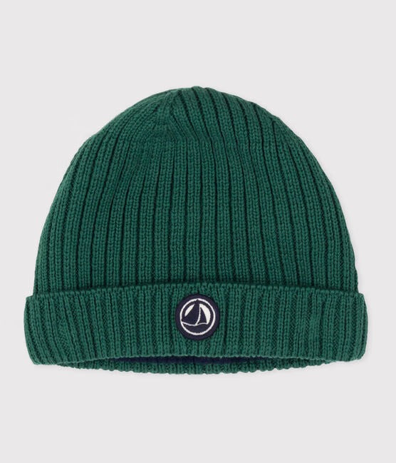 CAPPELLO IN MAGLIA FODERATA IN PILE NEONATA