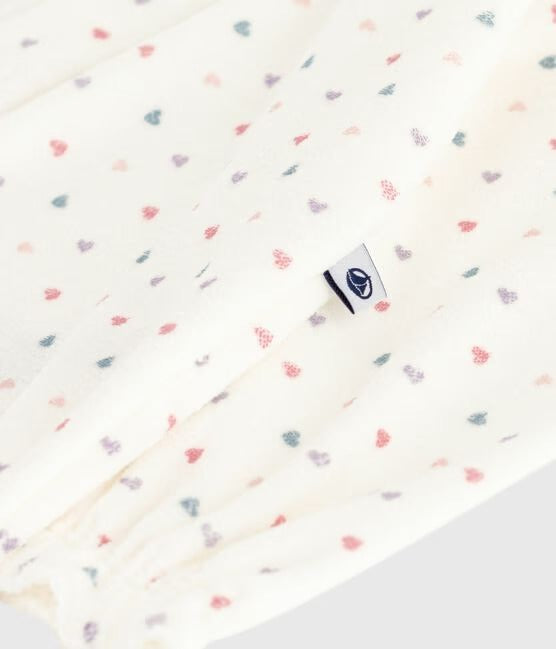PIGIAMA IN CINIGLIA CON COLLETTO STAMPATO A CUORI NEONATO