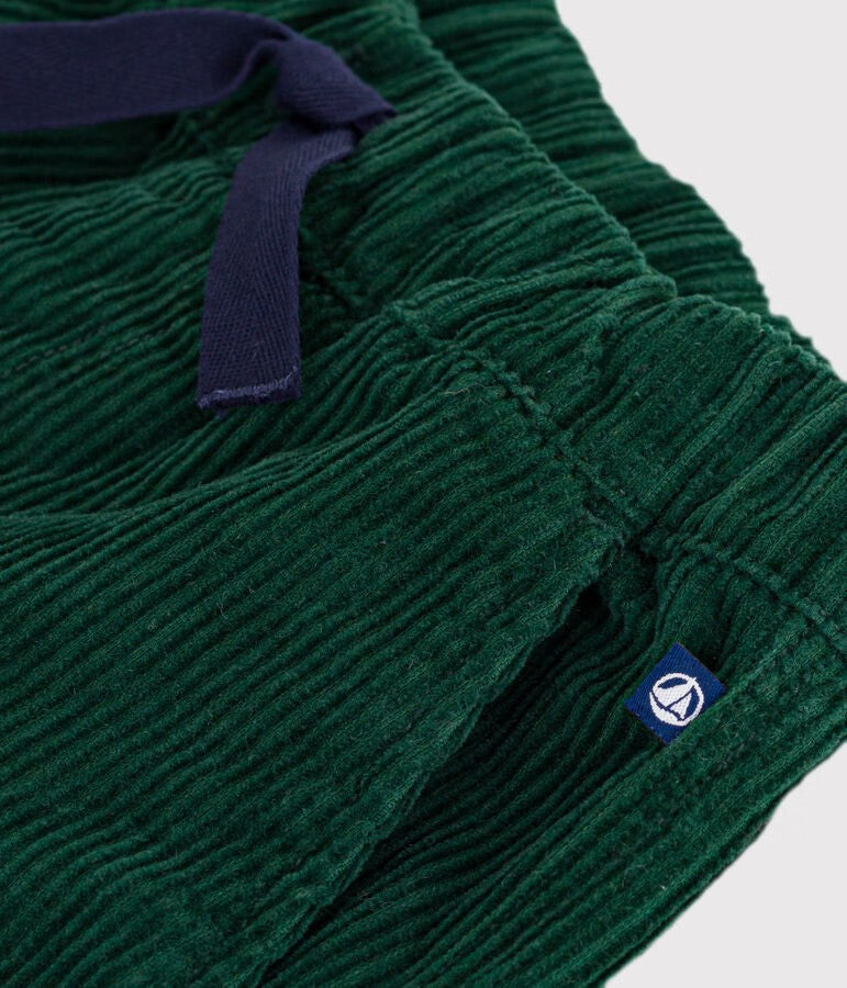 PANTALONI CARGO IN VELLUTO TINTA UNITA BAMBINO