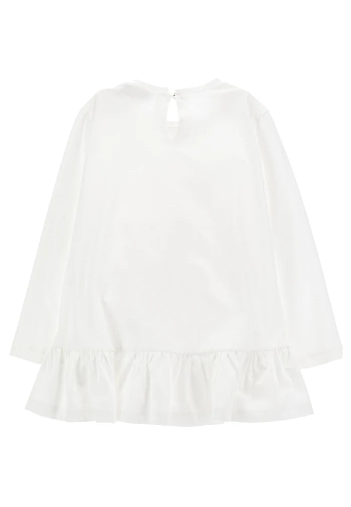 Monnalisa maxi t-shirt panna bambina in jersey di cotone