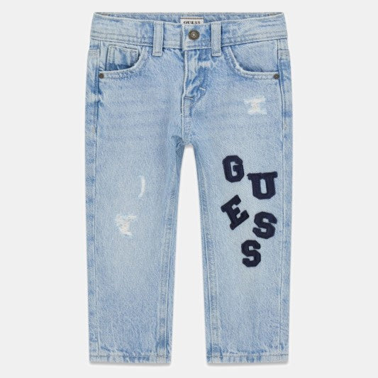 Jeans a gamba dritta con patch logo