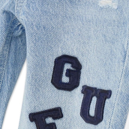 Jeans a gamba dritta con patch logo