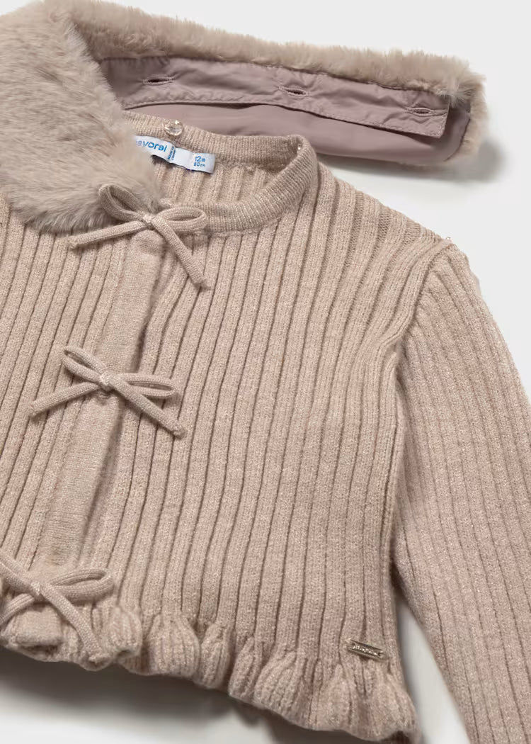 Cardigan con colletto pelliccia Bimba Mayoral