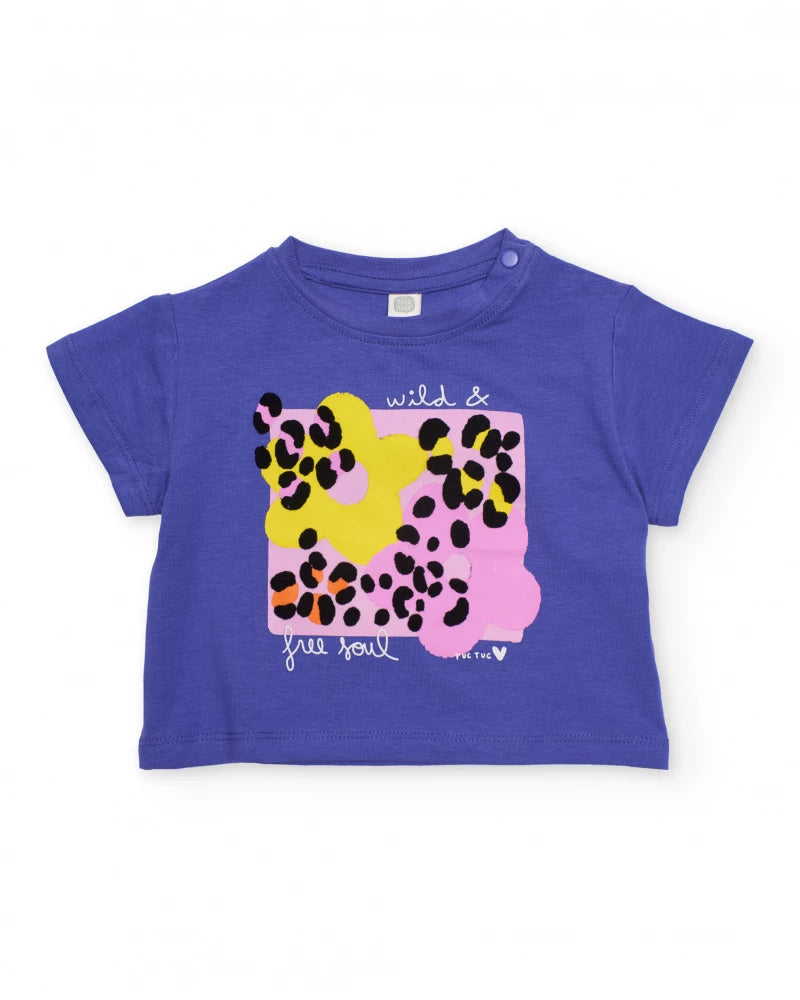 Completo da bambina in maglia con stampa astratta