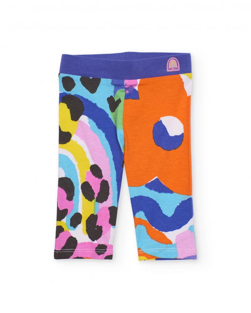Girls' knitted outfit with abstract print