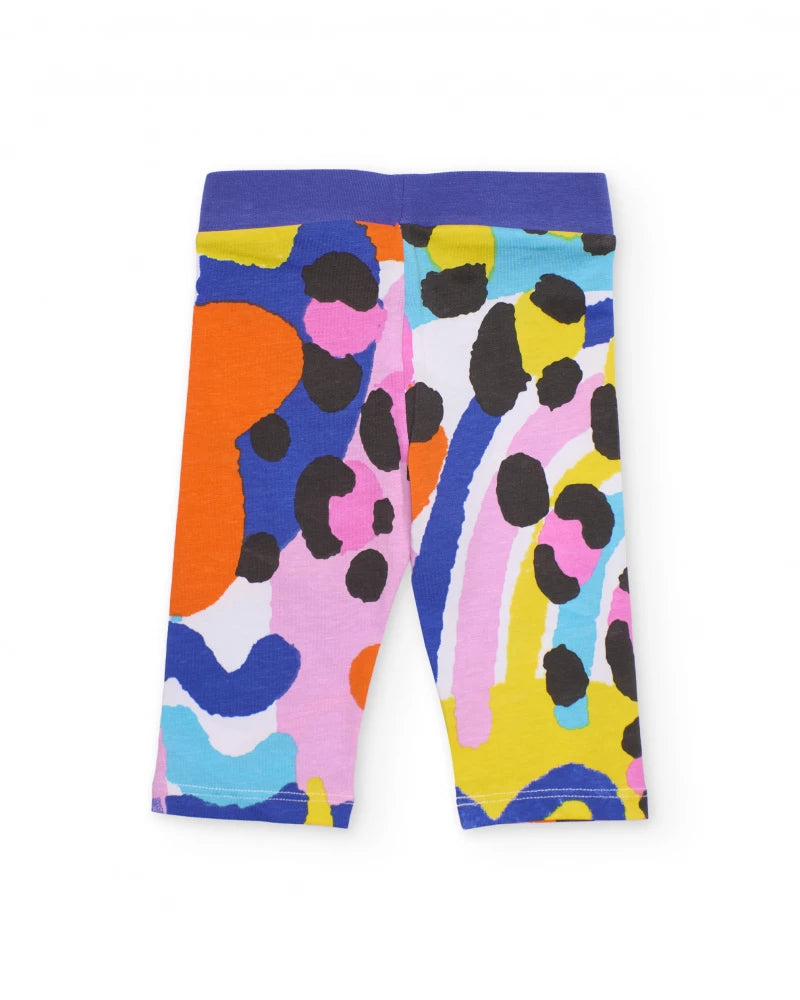 Girls' knitted outfit with abstract print