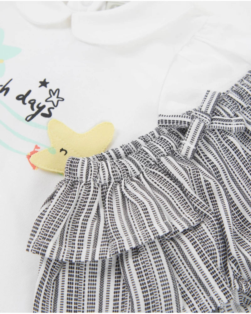 Completo in maglia per neonato a righe