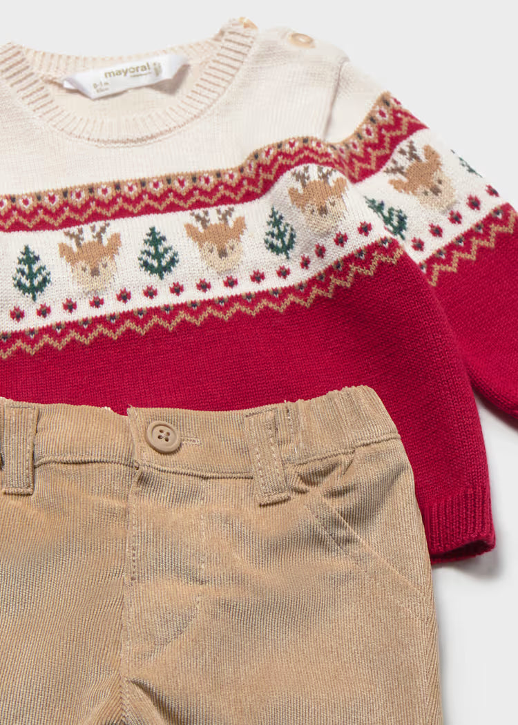 Completo pantalone e maglione animali Neonato Bimbo