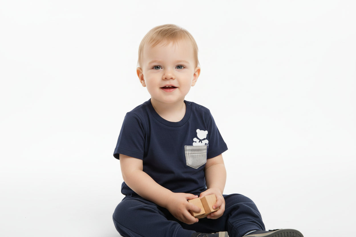 T-SHIRT IN COTONE BLU