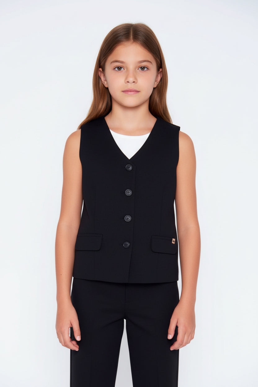 GILET RAGAZZA NERO E BIANCO