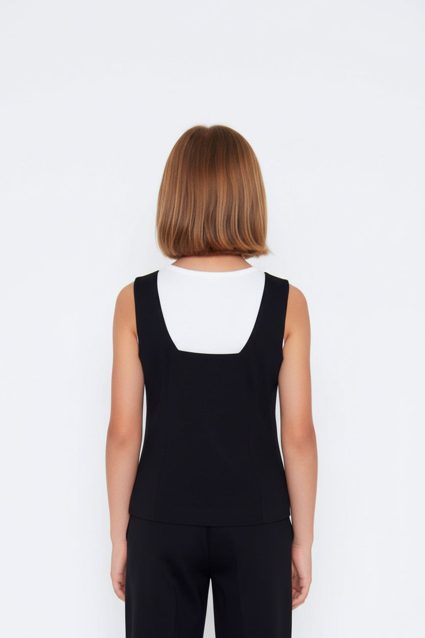 GILET RAGAZZA NERO E BIANCO