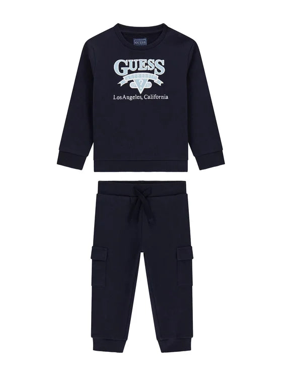 TUTA IN COTONE BLU GUESS