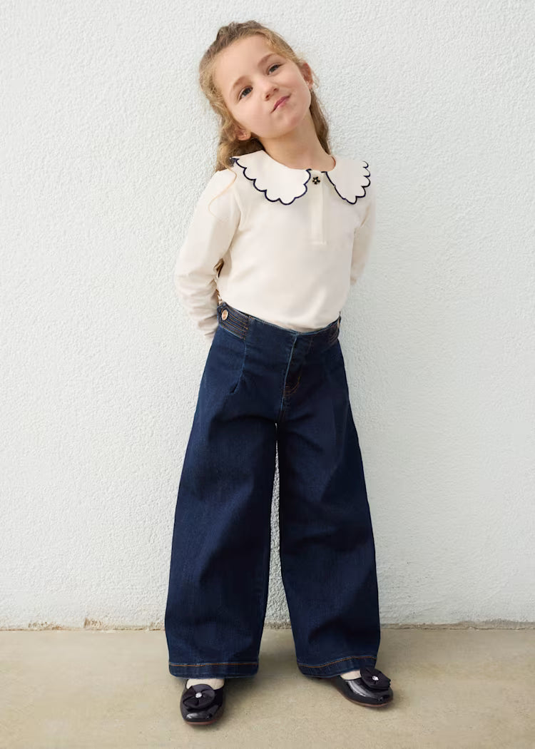 Pantalone jeans wide leg bambina Mayoral