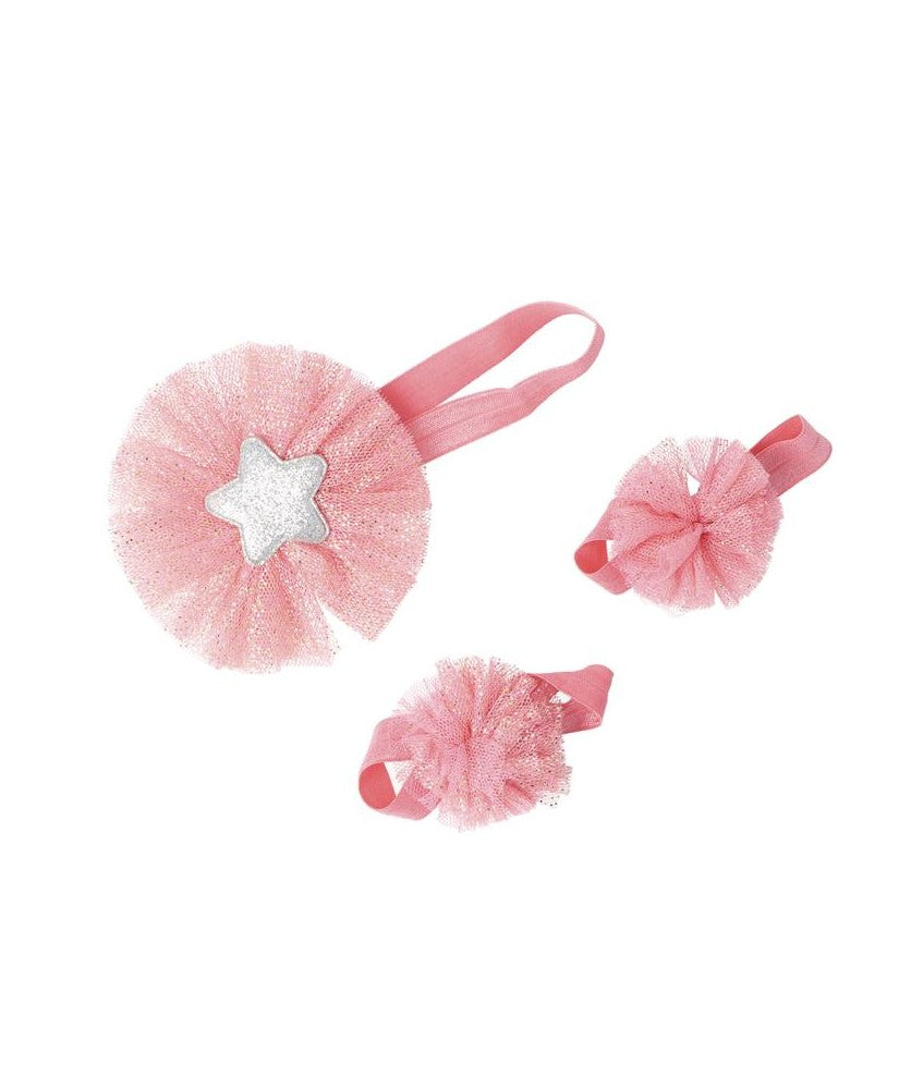 COMPLETO TUTU E TRE ELASTICI CON DECORAZIONI
