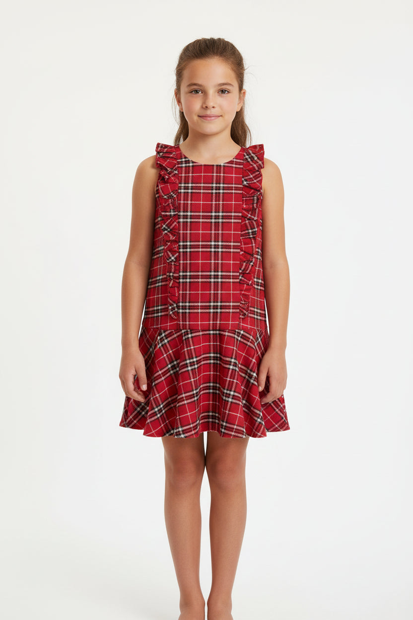 ABITO TWILL ROSSO SCOZZESE