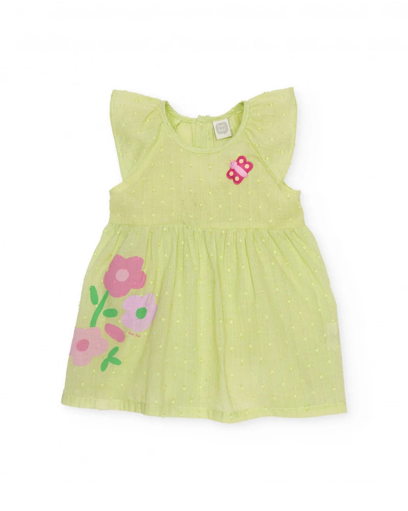 Vestito neonato in tessuto con texture a pois