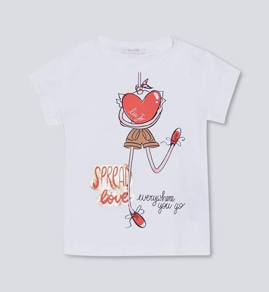 T-SHIRT A MANICHE CORTE BAMBINA - LIU JO